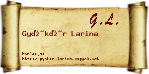 Gyökér Larina névjegykártya
